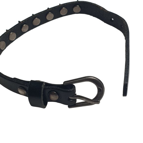 Black Leather Wristband Star Studded Adjustable Silver Buckle Unique Punk Rock - Picture 5 of 5